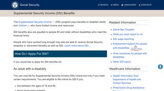 Supplemental Security Income (SSI) Benefits | Social Security ...