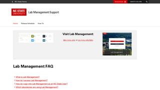 Lab Management Support - NC State University