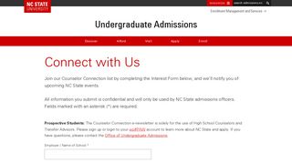 Connect with Us | Undergraduate Admissions | NC State University