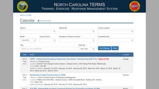Calendar - NC Terms - Emergency Management