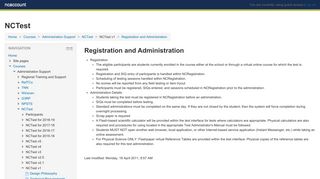 NCTest: Registration and Administration