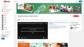 College Foundation of North Carolina - YouTube