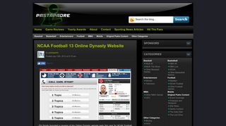 NCAA Football 13 Online Dynasty Website | pastapadre.com