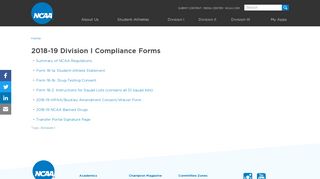 2018-19 Division I Compliance Forms | NCAA.org - The Official Site of ...