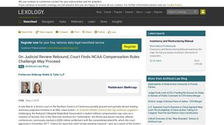 On Judicial Review Rebound, Court Finds NCAA Compensation ...