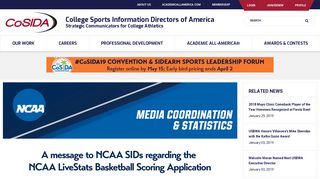 NCAA LiveStats for Basketball Now Available - CoSIDA Conference