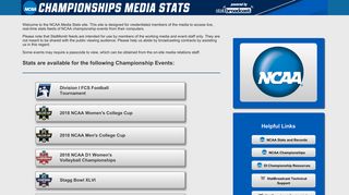 NCAA Media Stats - Brought to you by the NCAA and StatBroadcast®