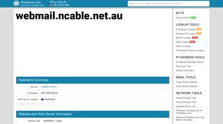 WebMail - Login - webmail.ncable.net.au | IPAddress.com