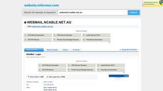 webmail.ncable.net.au at WI. WebMail - Login - Website Informer