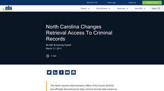 North Carolina Changes Retrieval Access To Criminal Records