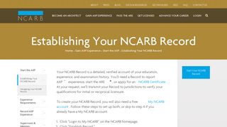 Establishing Your NCARB Record | NCARB - National Council of ...