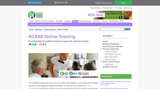 View the Online Training when logged in as an EHO - ncass