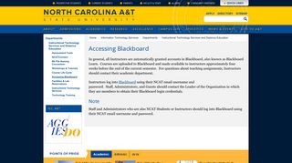 Accessing Blackboard - North Carolina A&T State University