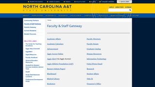 Faculty & Staff Gateway - North Carolina A&T State University
