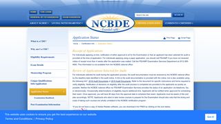 Application Status, Certification Info, Diabetes Education ... - NCBDE