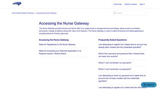Accessing the Nurse Gateway – North Carolina Board of Nursing