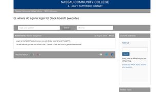 where do i go to login for black board? (website) - NCC LibAnswers