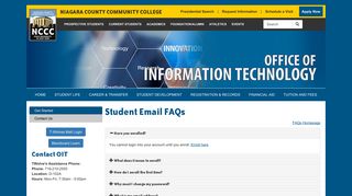 Student Email FAQs - Niagara County Community College - SUNY