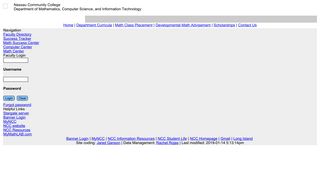 Discovery sign in | NCC Dept. of MAT/CSC/ITE