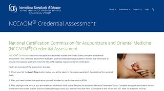 NCCAOM® Credential Assessment | International Consultants of ...