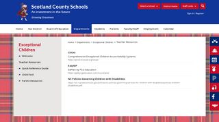 Exceptional Children / Teacher Resources - Scotland County Schools
