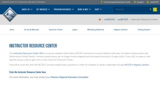 Instructor Resource Center - nccer