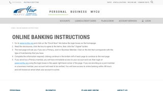 Online Banking Instructions - Personal - NCCFCU