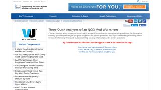 Virtual University - Three Quick Analyses of an NCCI Mod Worksheet