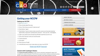 Getting your NCCP# - Coaches Association of OntarioCoaches ...