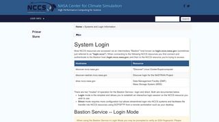 Systems and Login Information | NASA Center for Climate Simulation