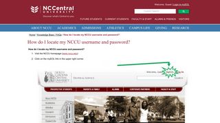How do I locate my NCCU username and password?