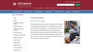 Current Students - North Carolina Central University