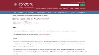 How do I connect to the NCCU network?
