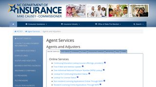 NCDOI | Agent Services - Agents and Adjusters
