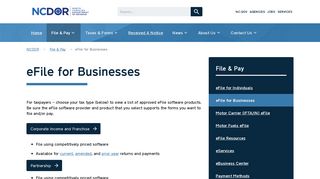 NCDOR: eFile for Businesses