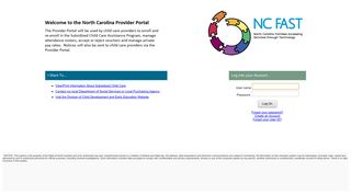 NCFAST Maintenance Page - Provider Portal - NC.gov