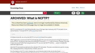 What is NCFTP? - IU Knowledge Base - Indiana University