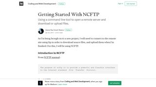 Getting Started With NCFTP – Coding and Web Development – Medium