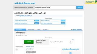 ncgonline.ncl-coll.ac.uk at WI. Blackboard Learn - Website Informer