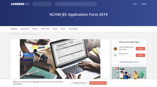 NCHM JEE Application Form 2019 (Released), Registration - Apply here