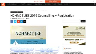 NCHMCT JEE 2019 Counselling - Registration | AglaSem Admission