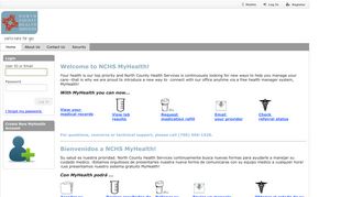 NCHS Patient Portal Home Page/ Página Principal