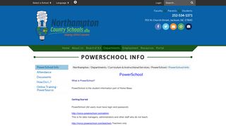 PowerSchool Info - Northampton