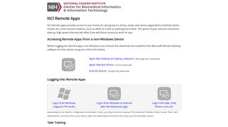 NCI Remote Apps