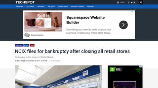 NCIX files for bankruptcy after closing all retail stores - TechSpot