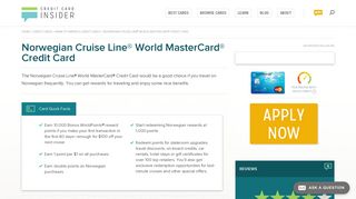 Norwegian Cruise Line® World MasterCard® Credit Card