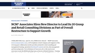 NCM® Associates Hires New Director to Lead Its 20 Group and Retail ...