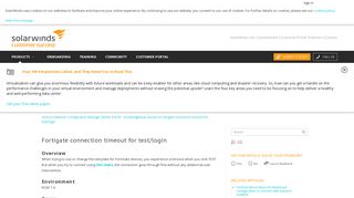 Fortigate connection timeout for test/login - SolarWinds Worldwide ...