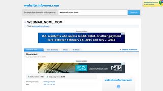 webmail.ncml.com at WI. SmarterMail - Website Informer