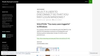 select a user to disconnect so that you may login windows 7 | Mualim ...